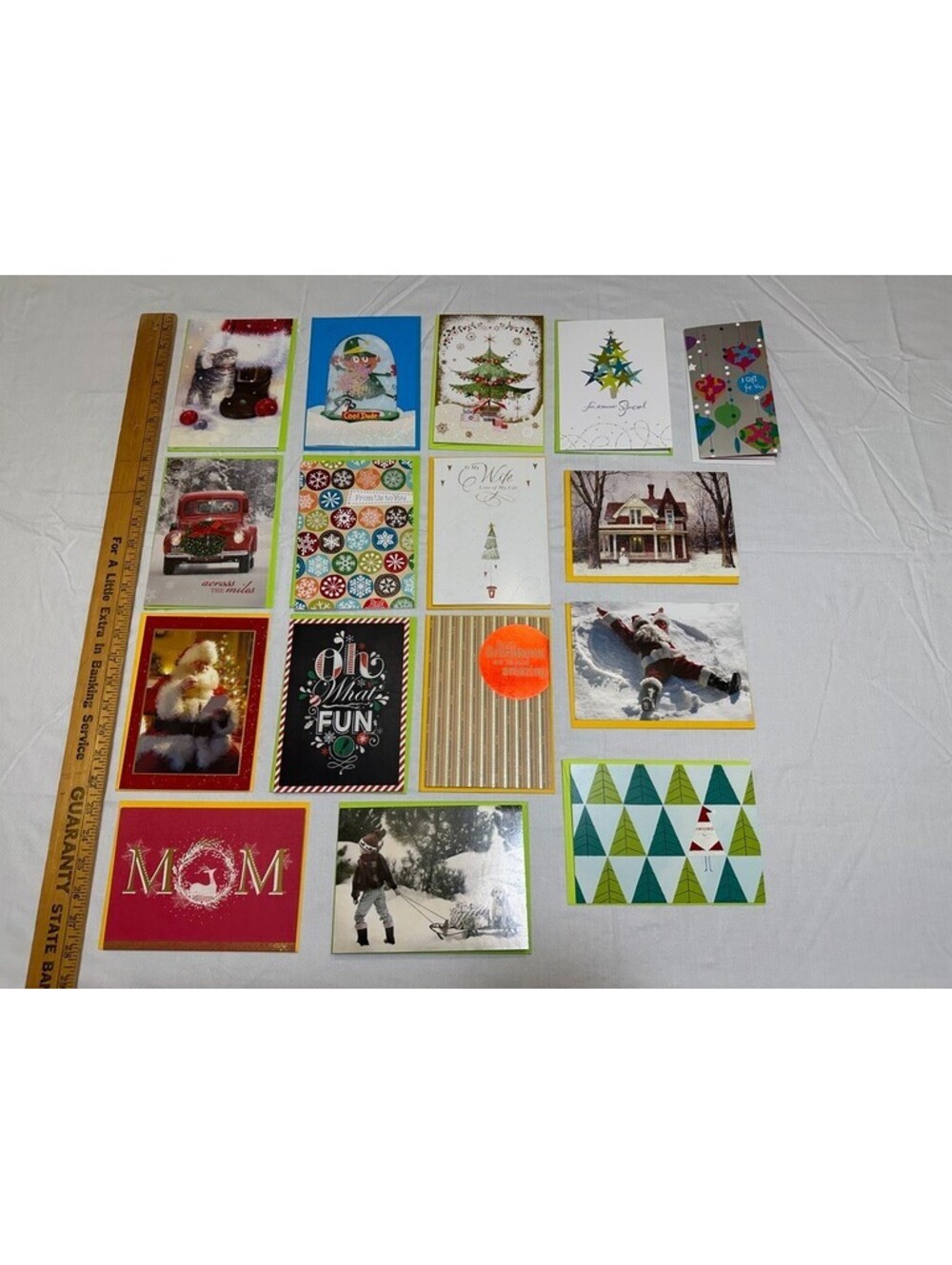 Lot 16 Marian Heath Christmas Cards Variety Santa Mom Elf Cat Dog Money Card